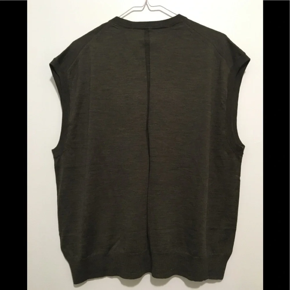 The Row 100% Merino Wool Vest Down Top Deep Moss s2. - Picture 14 of 16